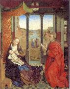 Rogier van der Weyden Self portrait as Saint Luke making a drawing for his painting the Virgin. oil